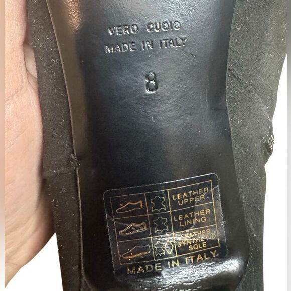 Aquatalia Black Suede Faux Fur Kitten Heel Booties - Picture 12 of 12